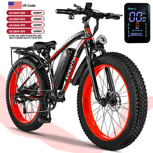 Adult Electric Bike 26" Fat Tire 1500W