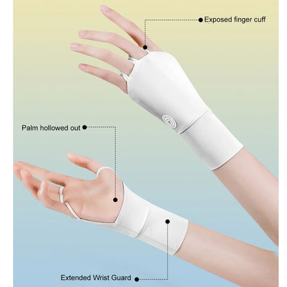 Women Sun Protector Golf Glove Hollow Palm Elastic