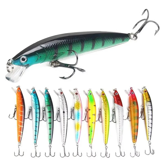 10pcs 9g/10cm Fishing Lures Minnow Floating Hard Bait