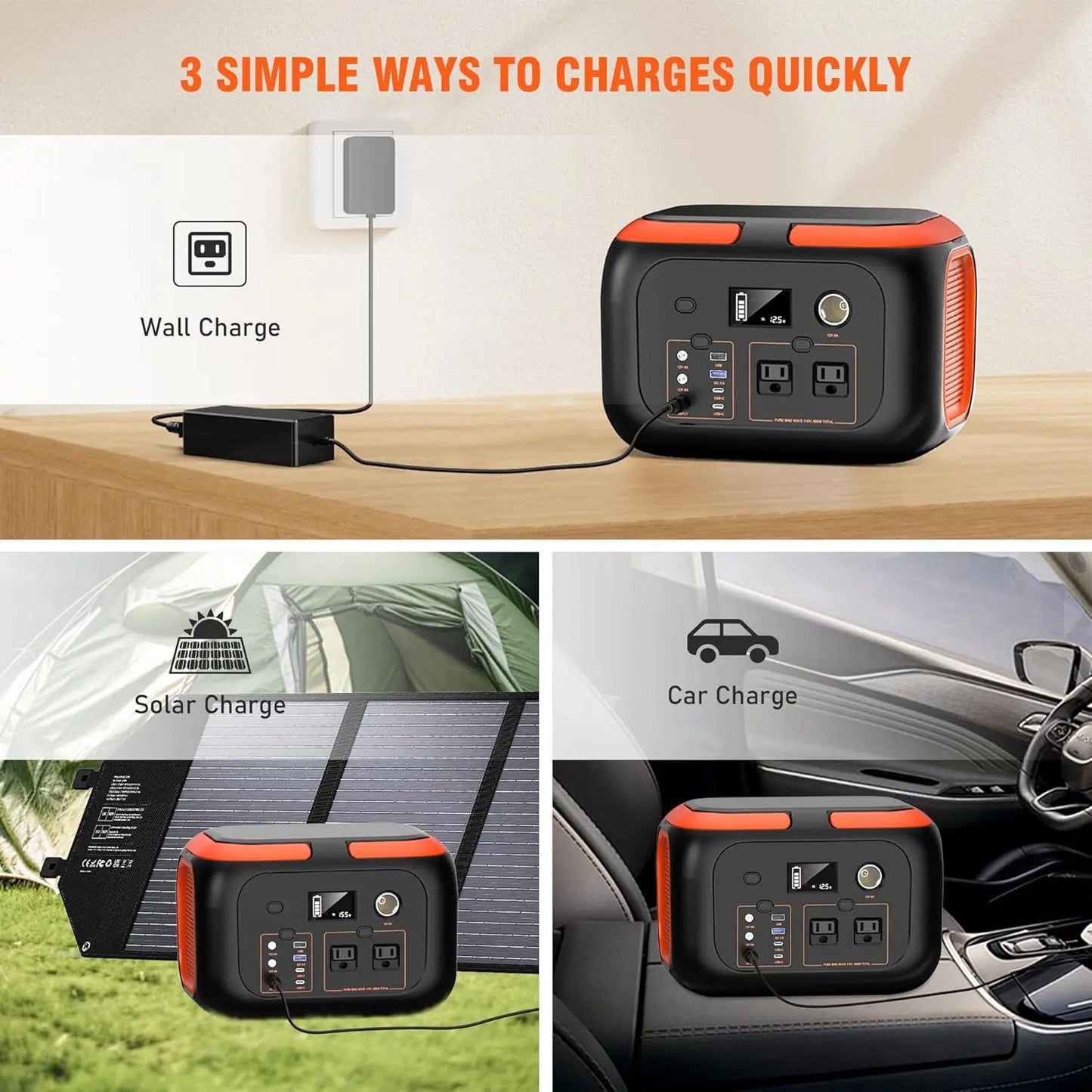 Portable Solar Power Station with 110V AC Outlets