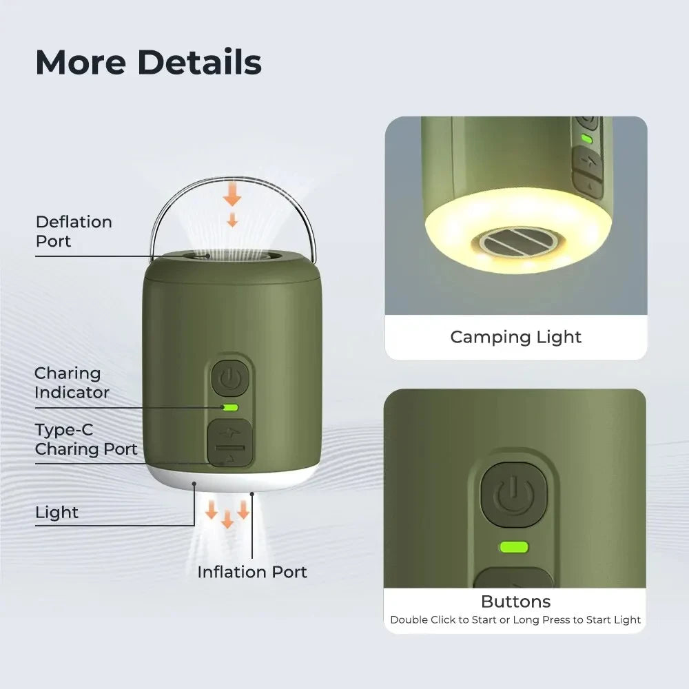 Tiny Air Pump with Camping Lantern