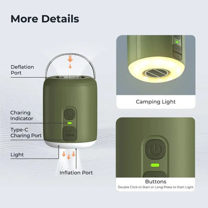 Tiny Air Pump with Camping Lantern