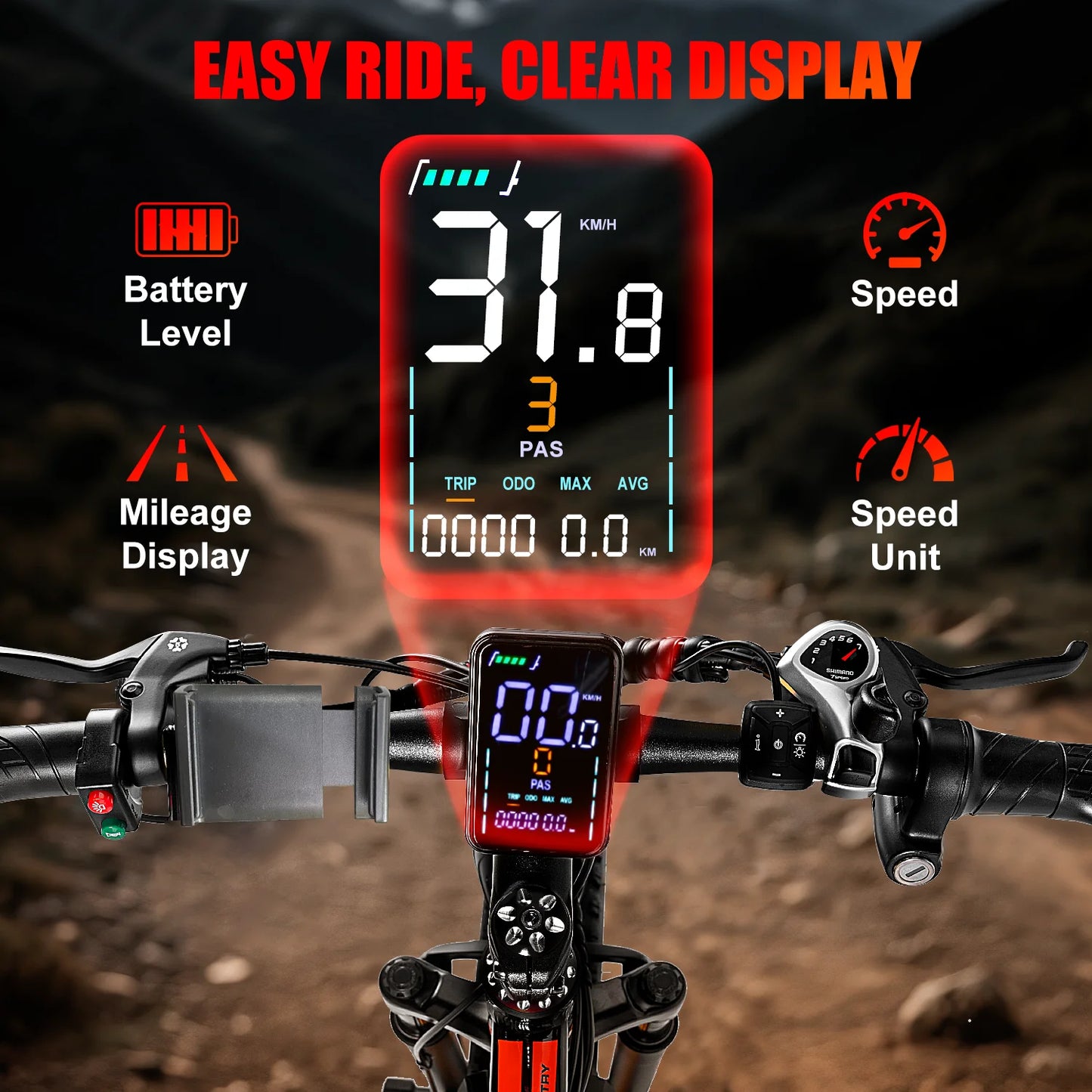 Adult Electric Bike 26" Fat Tire 1500W